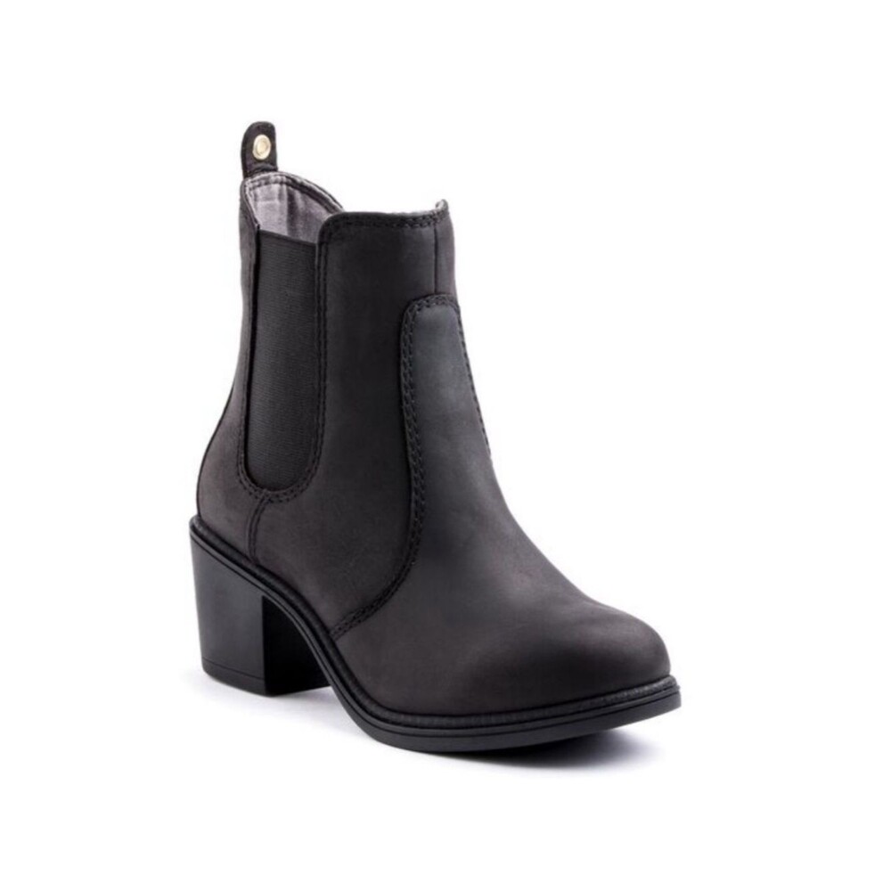 Kodiak Henna Waterproof Heeled Chelsea Boots in Black Leather Size 9
